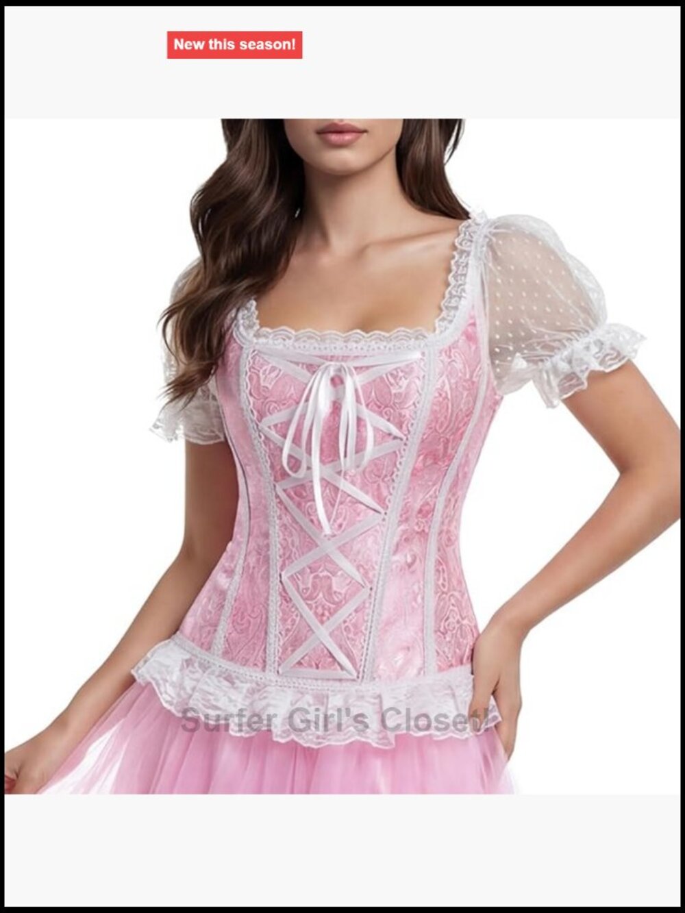 Victorian Lace Corset Top with Zipper - Renaissance Costume Shapewear